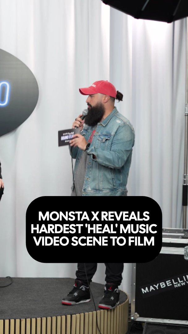 .몬스타엑스_MONSTA X admitted the hardest part of filming the "HEAL" MV was hugging each other on a spinning turntable for over a minute WITHOUT laughing! 😭 #iHeartMaybelline Maybelline New York