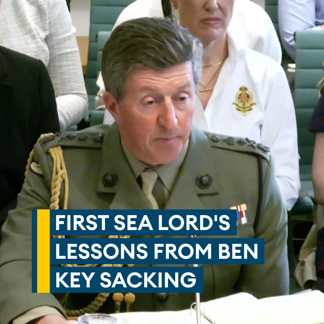 "There are no excuses...the standards we set and that we expect apply to everybody"🗣️ The First Sea Lord says the dismissal of Admiral Sir Ben Key highlights how much work is still needed to drive cultural change across the Armed Forces🔗