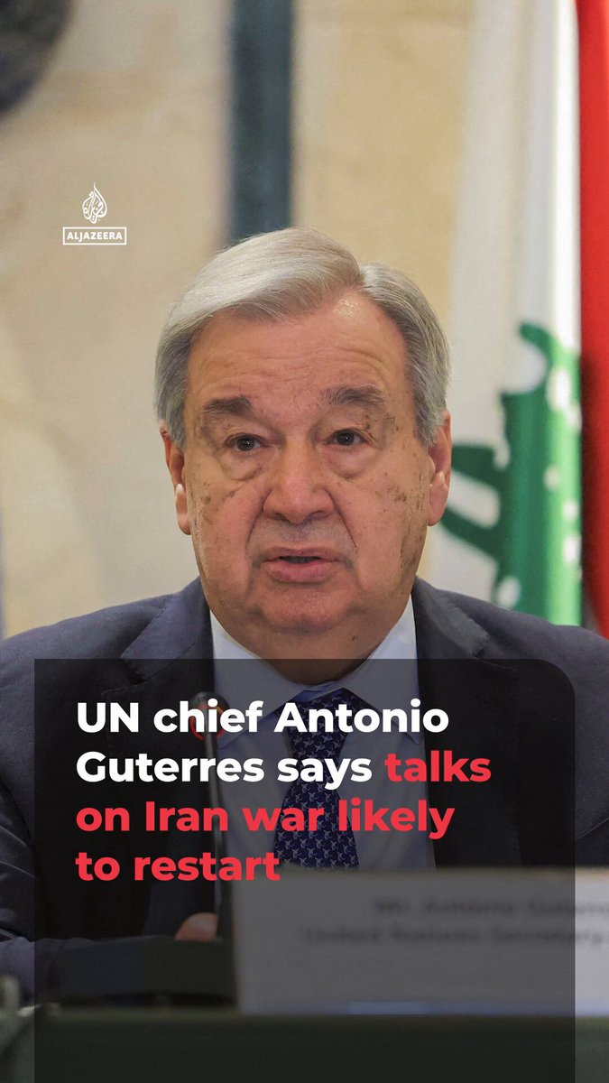 UN Secretary-General Antonio Guterres says it’s “highly probably” talks to end the US-Israel war on Iran will resume. He spoke after meeting with the Deputy Prime Minister of Pakistan.