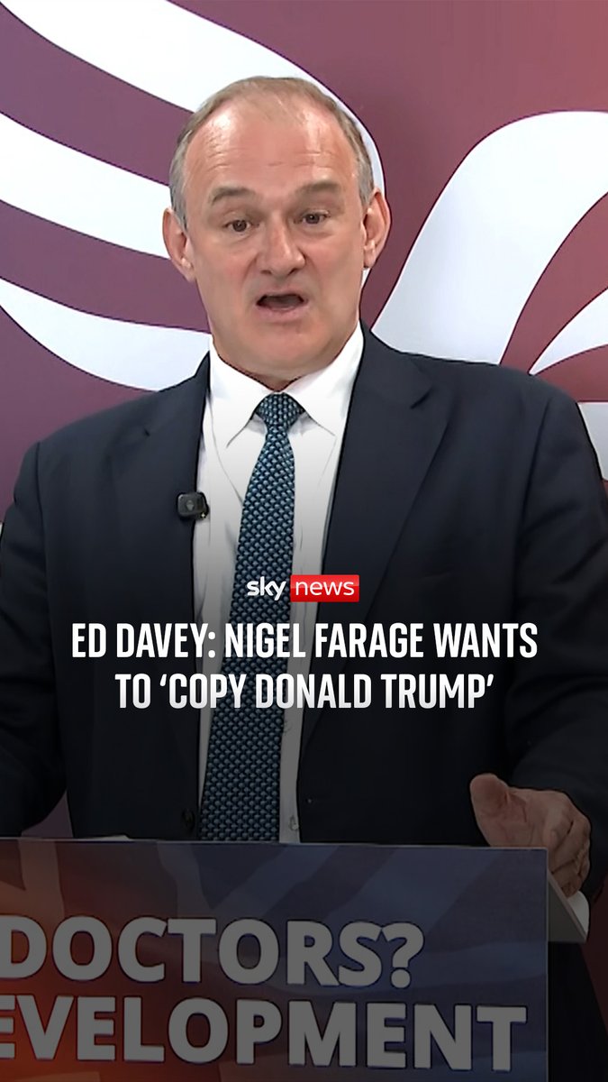 Ed Davey, responding to a question from political reporter Faye Brown, suggested Nigel Farage was copying Donald Trump with his Bitcoin deal. 🔗