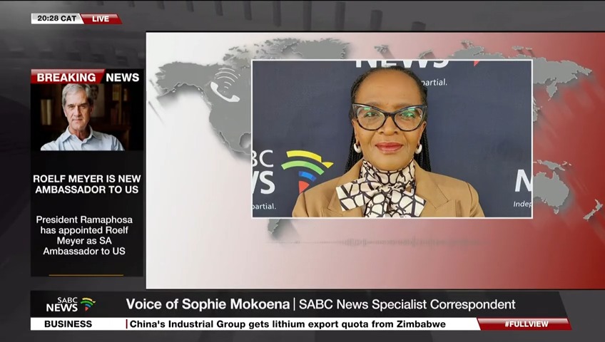 BREAKING NEWS | President Cyril Ramaphosa has appointed Roelf Meyer as South Africa’s ambassador to the United States. SABC News Specialist Correspondent Sophie Mokoena has more details.