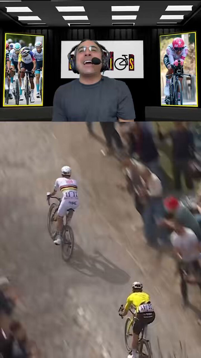 El último recuerdo de París-Roubaix 2026 con el último intento de Pogacar para soltar a Van Aert en el último sector 5 ⭐️, el temido Carrefour de l’Arbre!! Pero los 2 casi se van al suelo en una curva y de ahí con 17k a meta sabían que irían al sprint en el velódromo!!