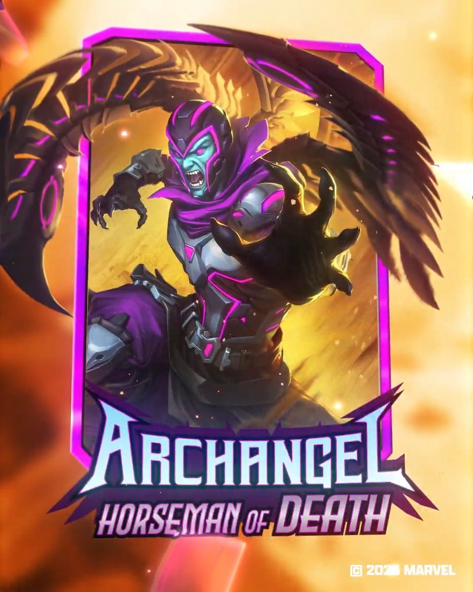 Death has a new rider. ☠️🪽 Archangel, Horseman of Death has arrived as MARVEL SNAP’s newest card. Which deck are you adding him to first?