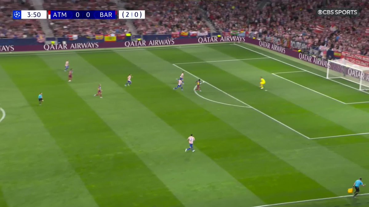 LAMINE YAMAL. IN FOUR MINUTES. GAME ON 🍿 (via CBS Sports Golazo ⚽️)