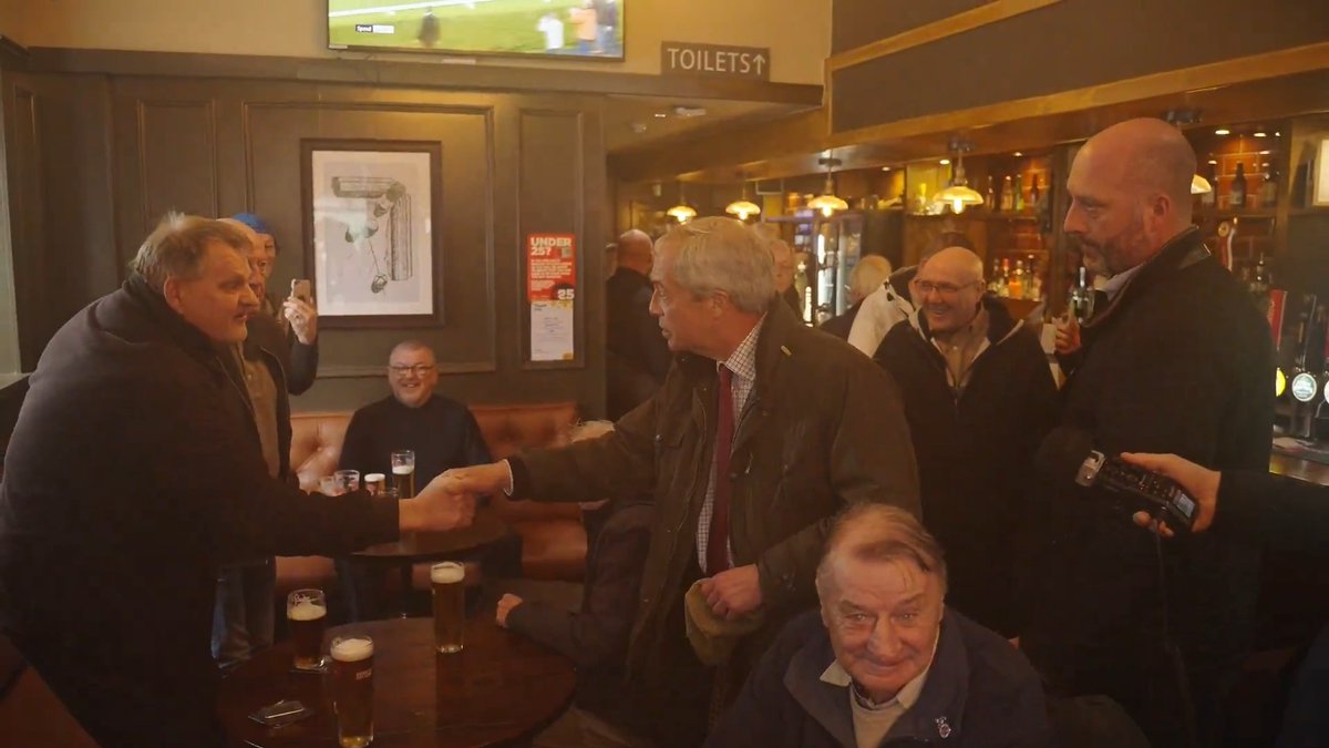 If The Great Farage walked into my boozer in Liverpool he would receive a chorus of..For He's a Jolly Good Fellow & so say all of us! He is loved everywhere. Starmer out! Farage in!