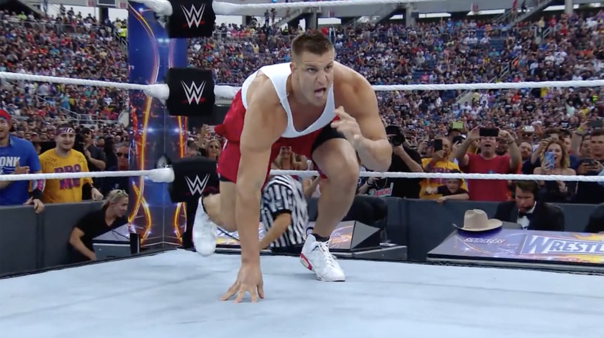 When Rob Gronkowski interfered at #WrestleMania 33 😂
