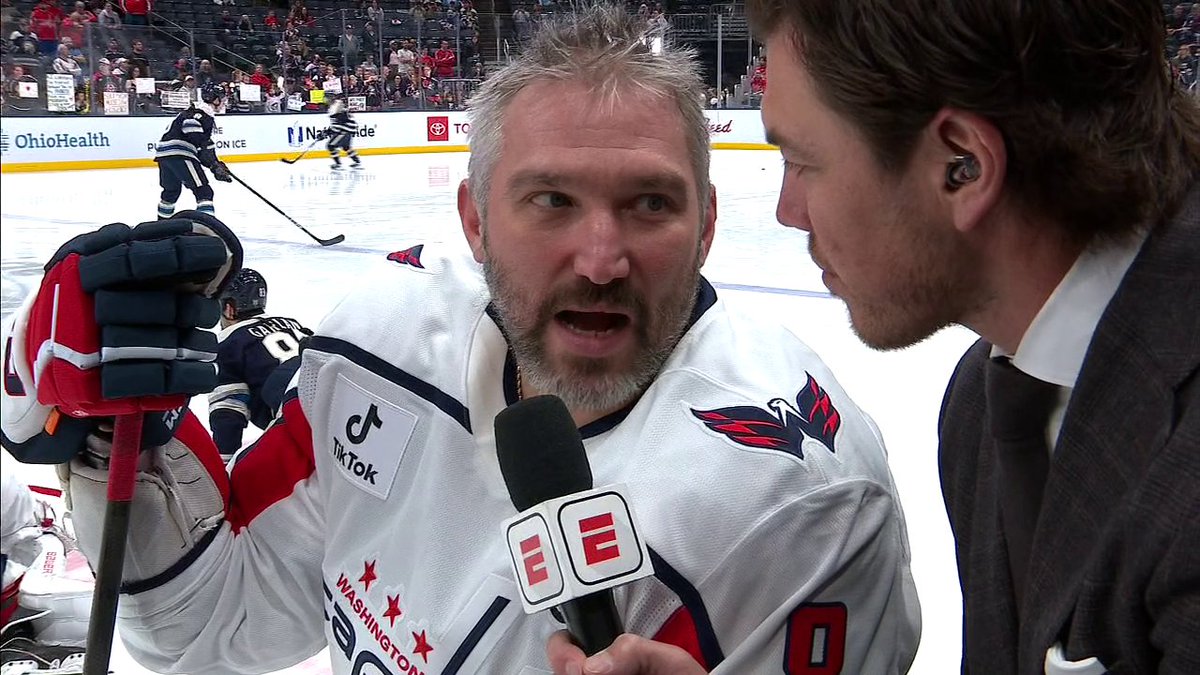 "Whenever you do step away, what do you think you're going to miss most?" — TJ Oshie "I didn't step away yet so..." — Alex Ovechkin 👀🔥