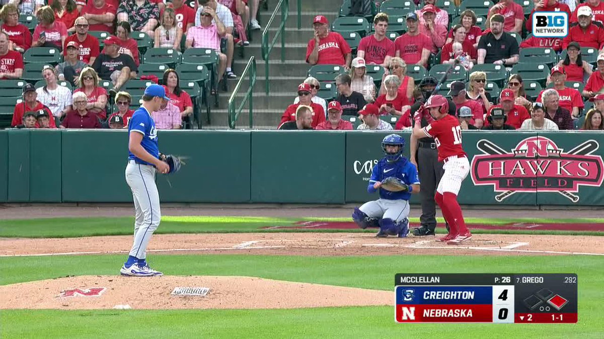 GREGO GOES YARD! 📏 Huskers cut the deficit to two.