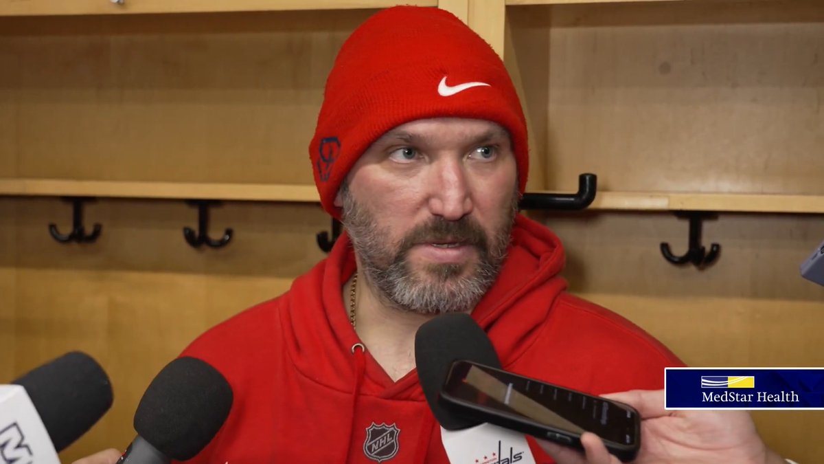 “The fans who came here from DC and from different spots to watch the game, it was very nice. I could hear them cheering for me.” Alex Ovechkin postgame. #CapsJackets