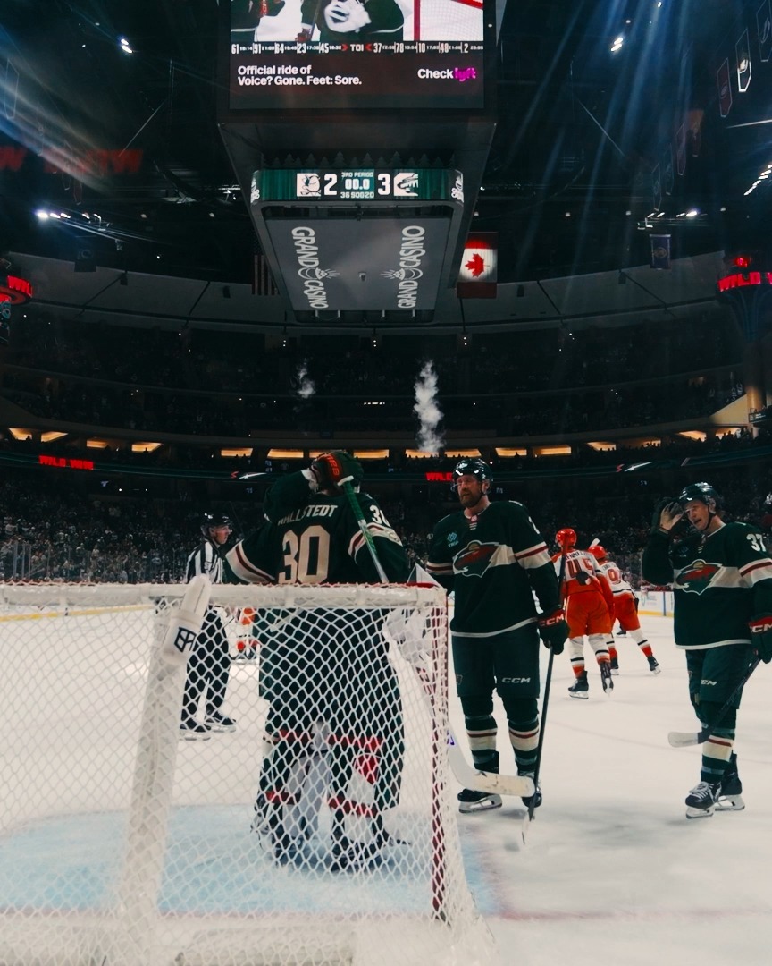 Good night regular season Good night Grand Casino Arena Good night St. Paul Good night State of Hockey and Good night Wild fans everywhere