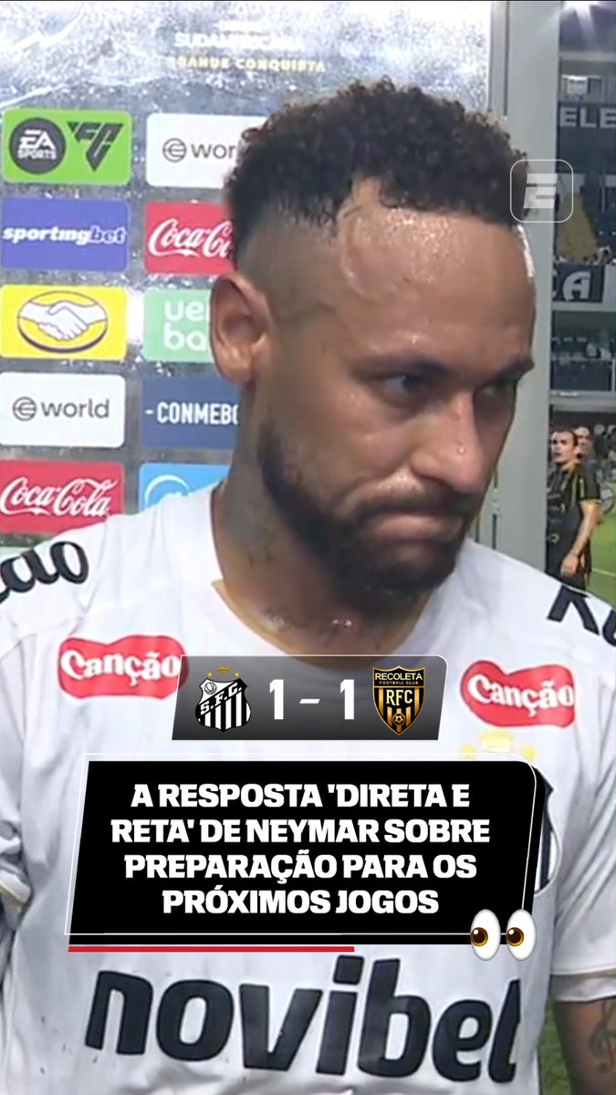 Repórter para Neymar: “O Santos tem uma sequência de 2 jogos em casa e 4 jogos fora. Como você está se preparando para essa sequência?” Neymar: “Treinando.” 🎥 ESPN Brasil | SportsCenter Brasil