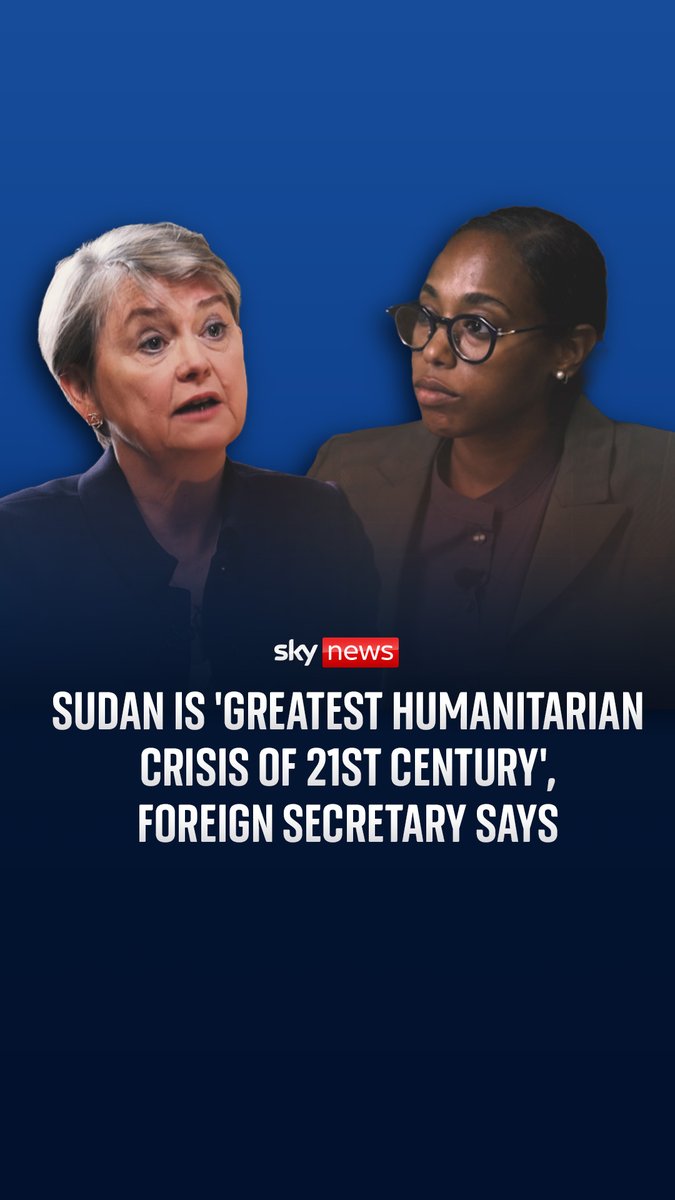Sudan is the "greatest humanitarian crisis of the 21st century", foreign secretary Yvette Cooper tells Africa correspondent Yousra Elbagir. Sudan has been in the middle of a brutal war between the Sudanese Armed Forces and a powerful paramilitary group, Rapid Support Forces.