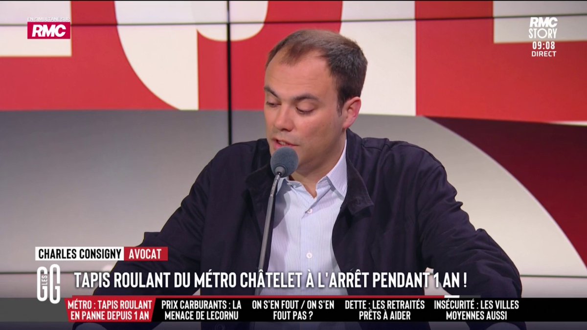🚇 Tapis roulant du métro Châtelet à l'arrêt pendant 1 an : symptomatique de la France d’aujourd’hui ? 🗣️ Charles Consigny : "À l'étranger, ça fait marrer tout le monde. En Chine, ils te construisent un hôpital en 15 jours. Nous, c'est 15 ans. " #GGRMC