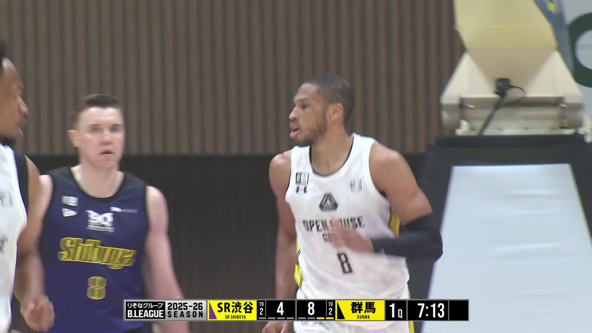 一歩がデカすぎる😳 群馬#8 ブラックシアーの中央突破豪快ダンク💥 群馬クレインサンダーズ 📡バスケットLIVEで生配信中 #Bリーグ #りそなグループ