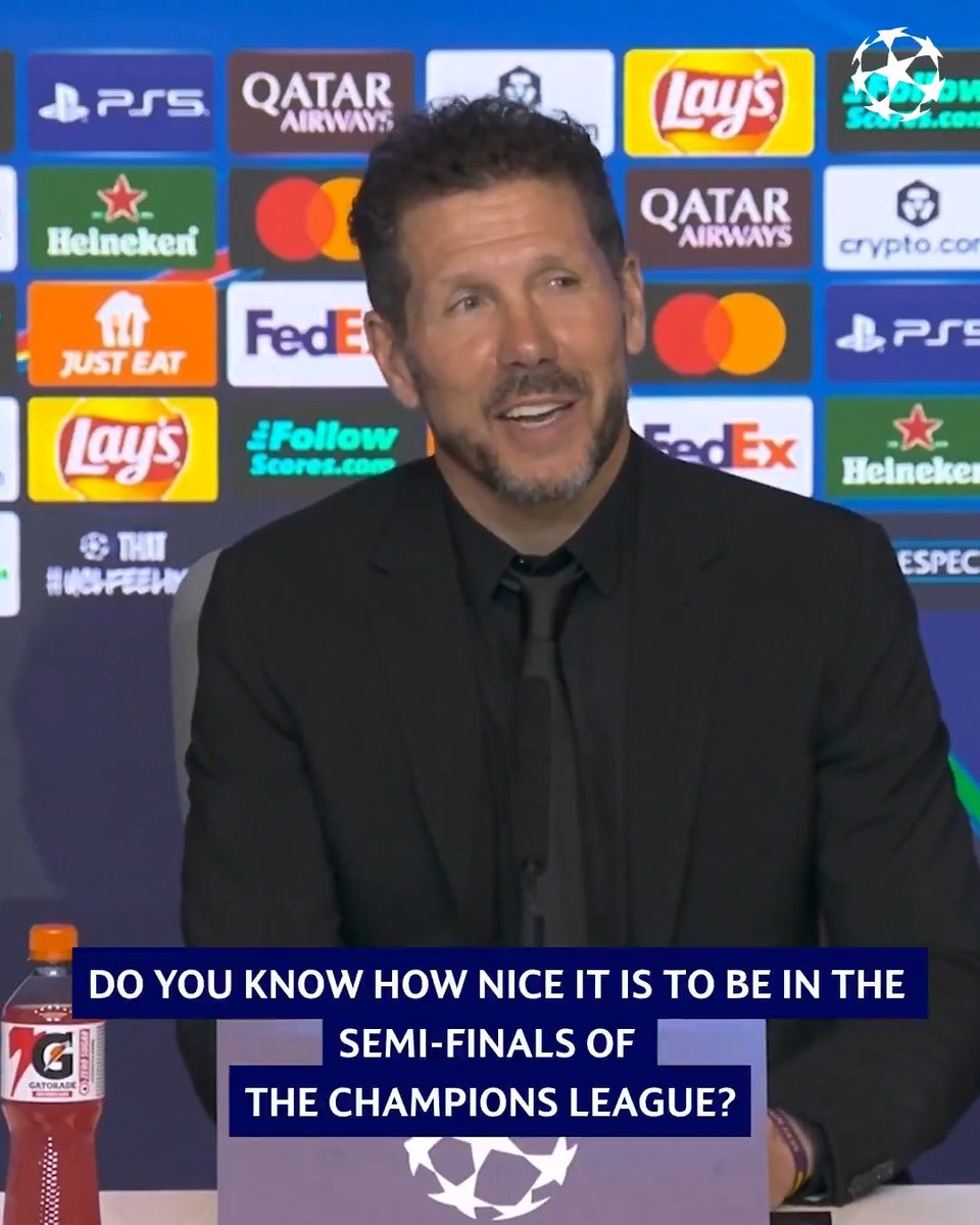 Diego Simeone's got that final four feeling ❤️🤍 #UCL