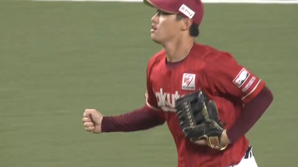 【7回裏:H 2-2 E 】 センター #辰己涼介 選手のナイスプレー! 完璧なバックホームで勝ち越し点を阻止✊ #RakutenEagles #強鷲革新