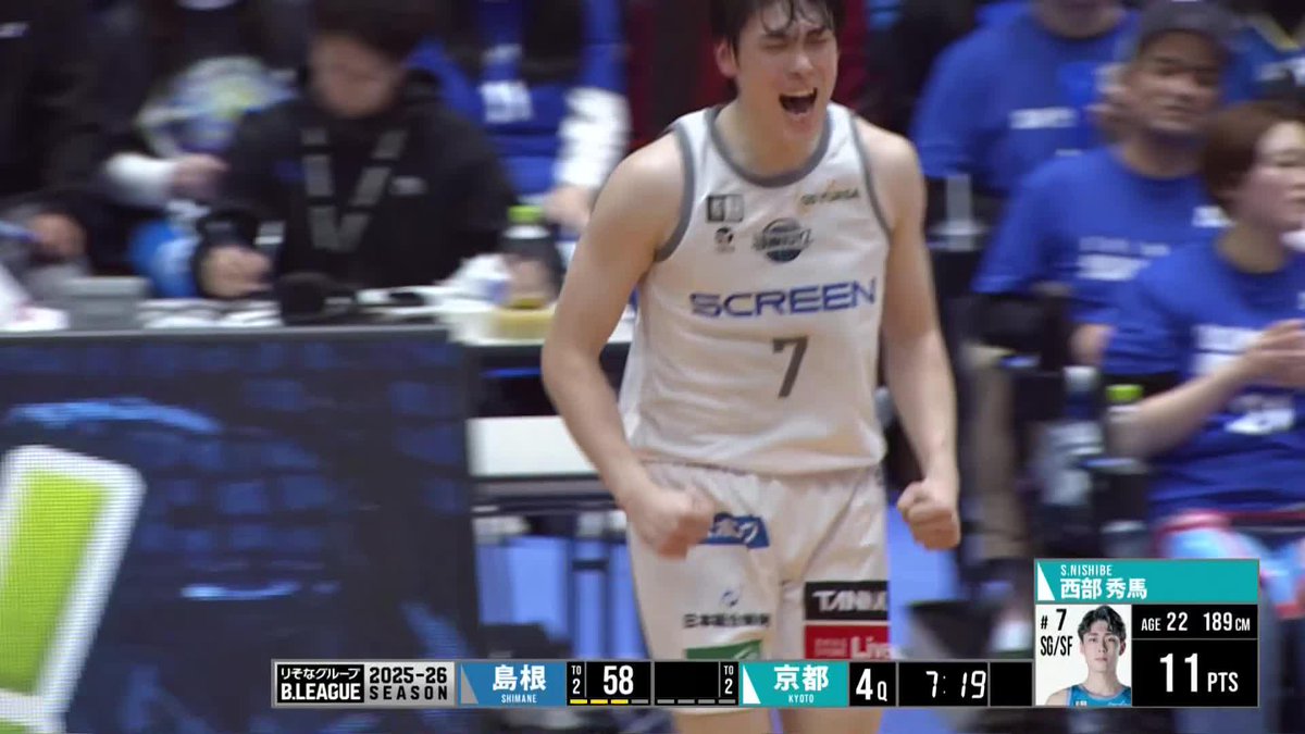 3試合連続の2桁得点🔥🔥 京都#7 西部の3本目! 西部 秀馬 京都ハンナリーズ 📡バスケットLIVEで生配信中 #Bリーグ #りそなグループ