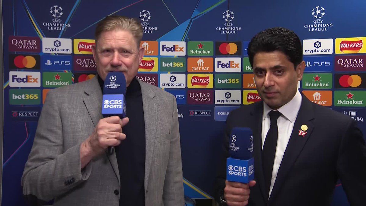 PSG president Nasser Al-Khelaifi’s first reaction to reaching the #UCL semifinals was to pay tribute to the 97 Liverpool fans who died in the Hillsborough disaster on April 15, 1989. He also showed support for Hugo Ekitike, who came off with a devastating injury.