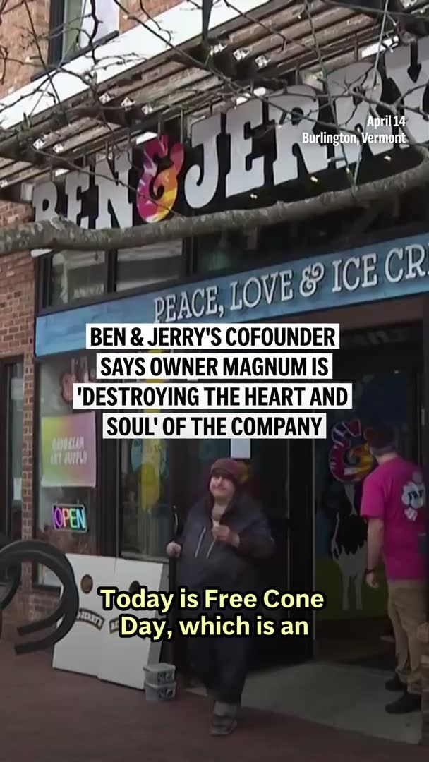 On Free Cone Day, Ben & Jerry's cofounder Ben Cohen called on owner Magnum to sell the brand, saying it is stifling their social activism. Magnum says the company is not for sale. “We remain fully committed to the Ben & Jerry’s model and its three-part mission — product, economic and social.”