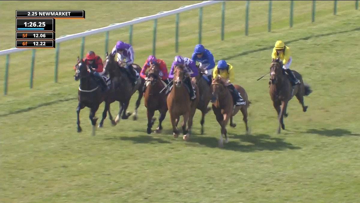 14/1! Morshdi takes it up and holds off Poseidon's Warrior to win the Betway Feilden Stakes 🥇 Tom Marquand