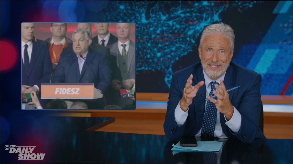 One of Jon Stewart’s all-time best clips: “The presidency is supposed to age the president, not the people. Even the people of Hungary stood up and said f**k this. Remember these moments of hope… and we’ll get there soon.”