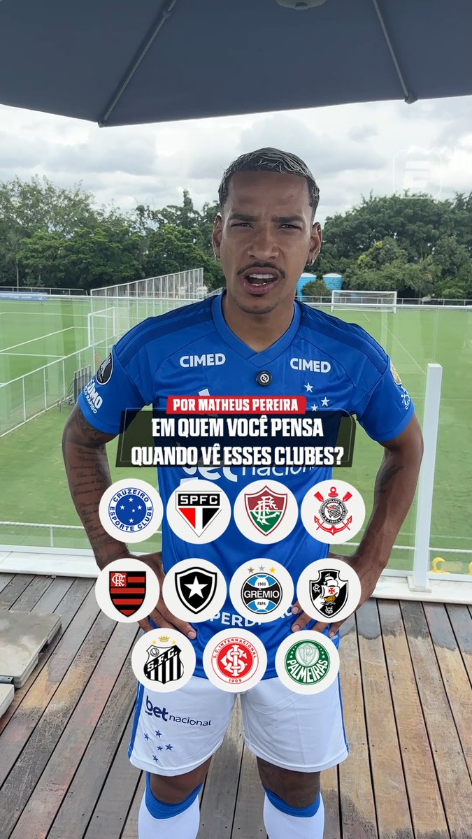 Matheus Pereira, do Cruzeiro, respondendo em quem pensa quando esses clubes brasileiros são citados. 🎥 ESPN Brasil | SportsCenter Brasil