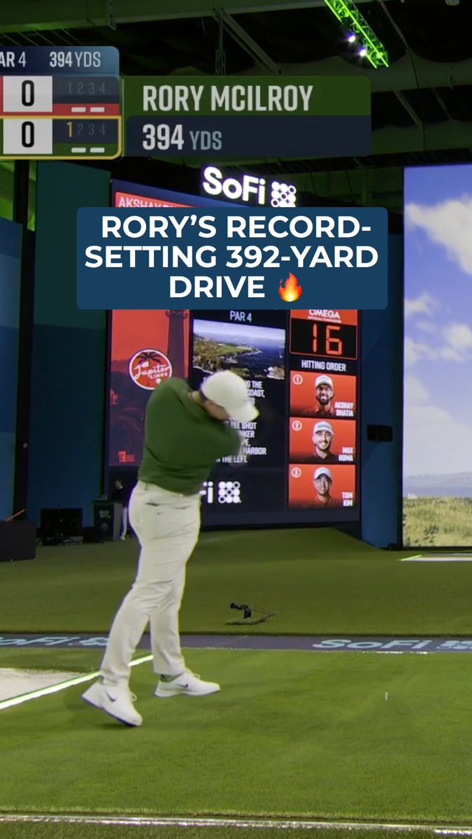 Record-setting Rory. He absolutely smashed the longest drive in TGL to date - 392.3 yards on Cut the Sails 😮💨