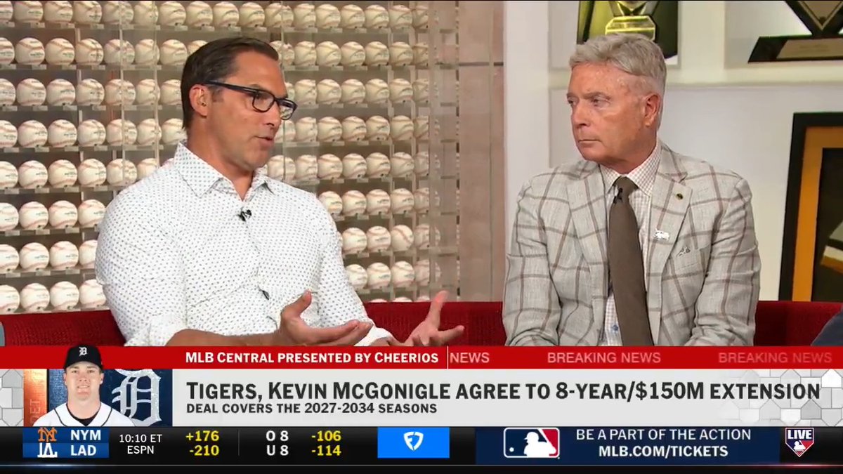 “You can tell, McGonigle's got everything…” #MLBCentral reacts to Kevin McGonigle's 8-year contract extension with the Tigers.