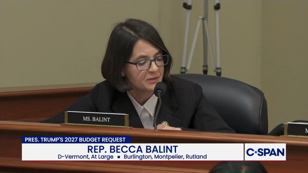 Rep. Becca Balint (Rep. Becca Balint): "Are you trying to get revenge on states that did not vote for your boss?" OMB Dir. Russell Vought: "Joe Biden withheld federal funding for the wall—" Balint: "Oh, for goodness sakes."