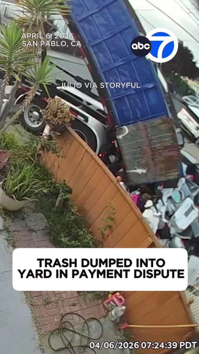 A dumpster company emptied a full load of trash into the yard of a customer they said failed to pay a bill in San Pablo, California. 😱