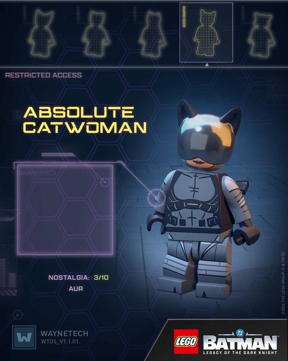 The cool cat to Absolute Bruce’s bulky bat. #LEGOBatmanGame