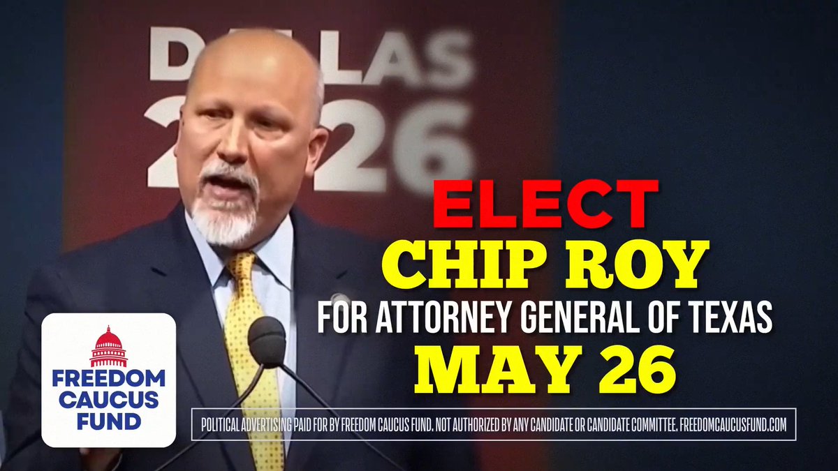 Texas needs Chip Roy - the lead sponsor of the SAVE AMERICA ACT - to be the next Attorney General. Vote Chip Roy for Texas Attorney General on May 26!