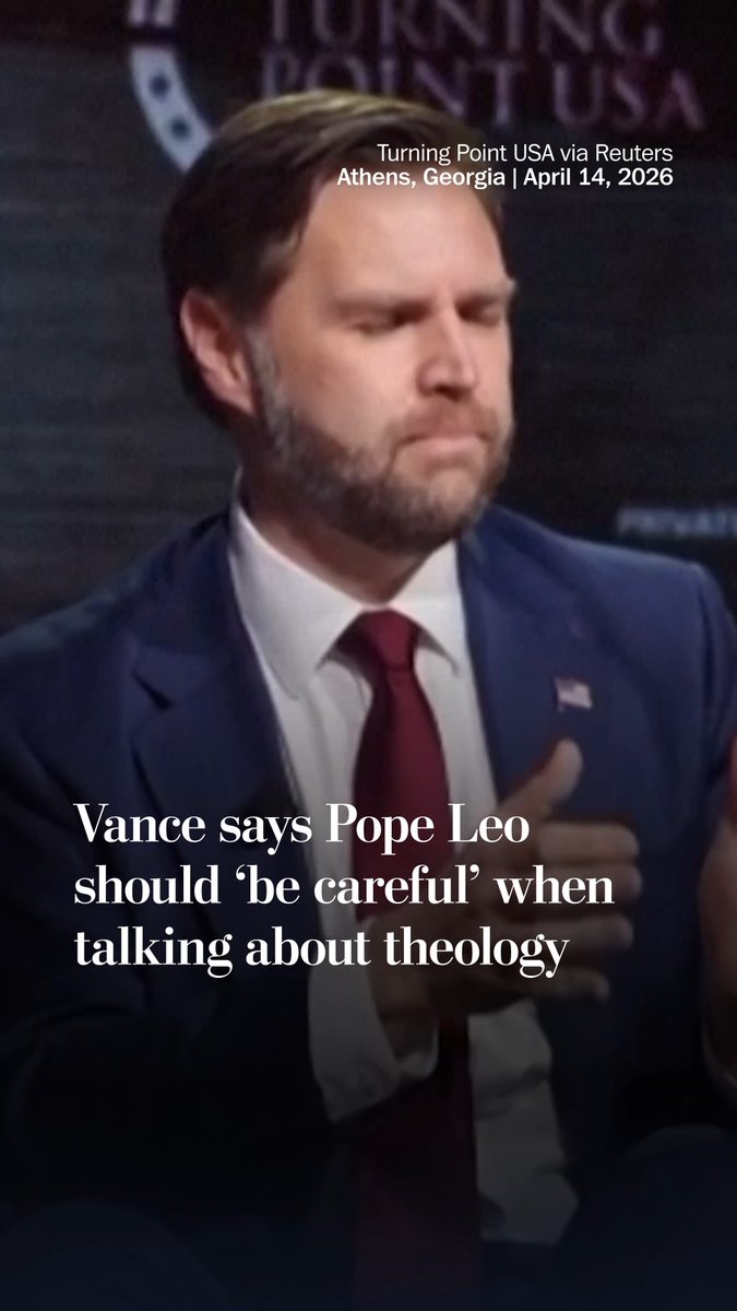 At an event for Turning Point USA, Vice President JD Vance said Pope Leo XIV should "be careful when he talks about matters of theology." Vance's comments come after President Donald Trump criticized the pope and posted an image that appeared to depict himself as Jesus.