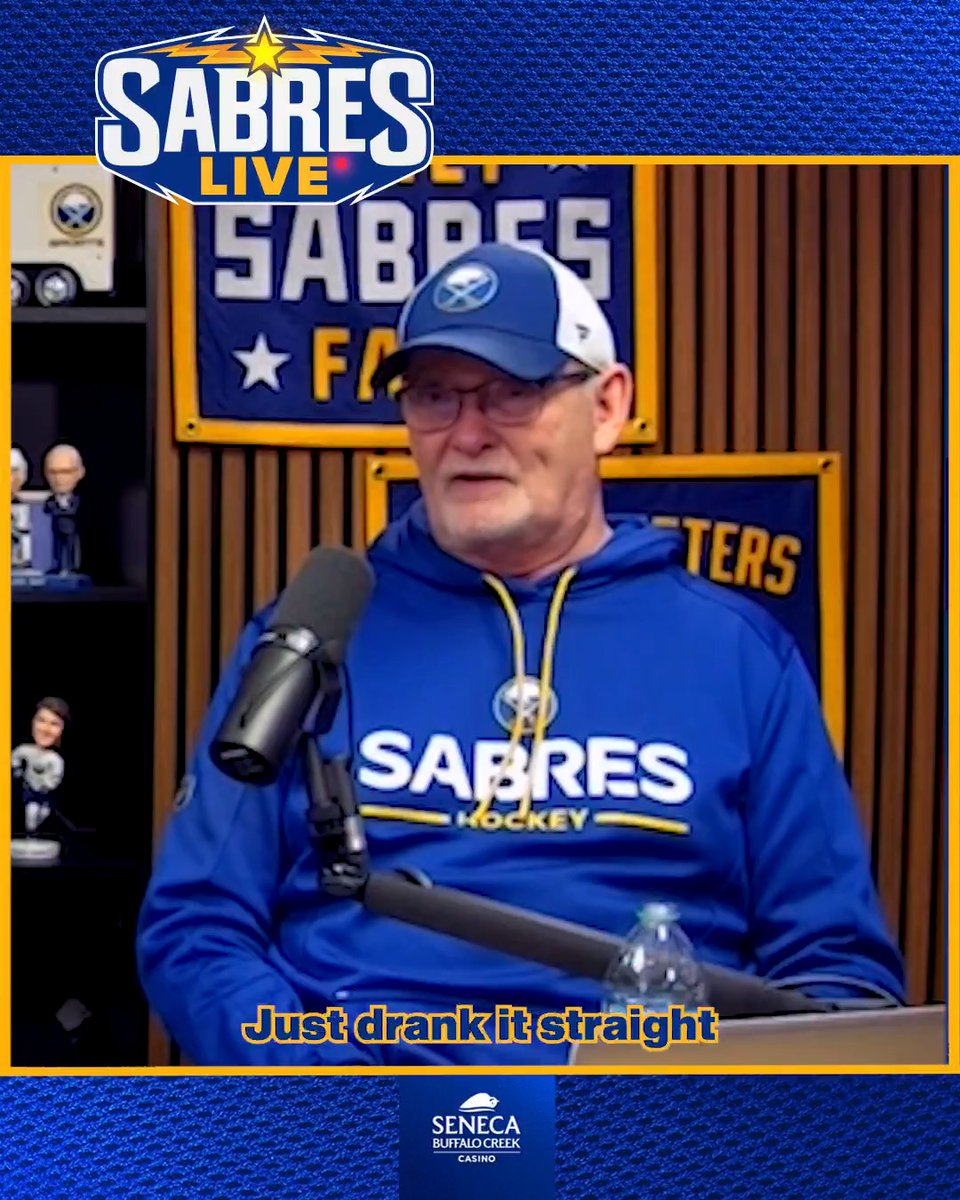Lindy and the coaches cracked open a bottle of vodka gifted to them from Max Afinogenov... "Max said, you win the Cup and I'll bring another bottle" Watch Lindy's full chat from today's Sabres Live ➡️