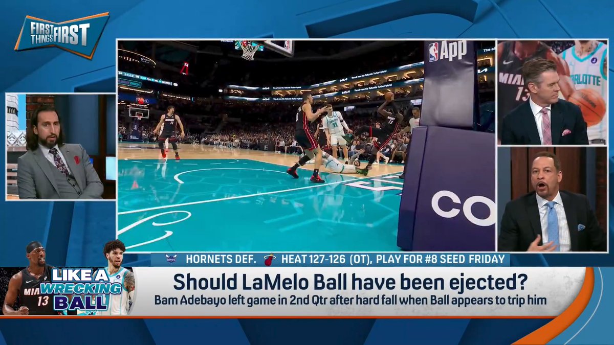 “I hate this play because obviously it’s dangerous and you did hurt a player… I hate it because of the deception…That said, I don’t think he should’ve been ejected. I think it should’ve been a Flagrant 1.” Chris Broussard reacts to the LaMelo Ball-Bam Adebayo play: