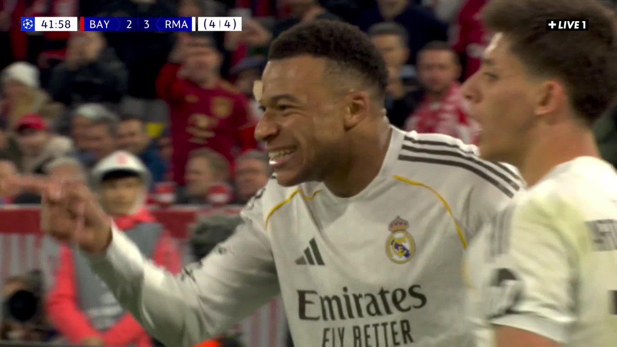 #LDC 🏆 : C'EST LA FOLIE À L'ALLIANZ ARENA CE SOIR ! 5 buts en une mi-temps 😱 ⚡️ Mbappé redonne l'avantage au Real ⚽️
