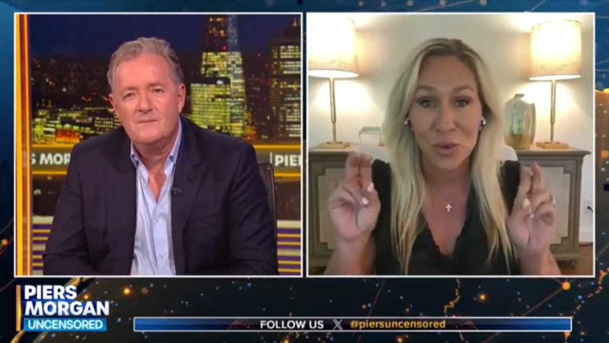 "It's actually a really good thing I'm no longer part of the institution that has a 13 per cent approval rating in the U.S!" Marjorie Taylor Greene fires back at White House claims that she has a “peanut-sized brain”. 📺 Piers Morgan | Marjorie Taylor Greene 🇺🇸