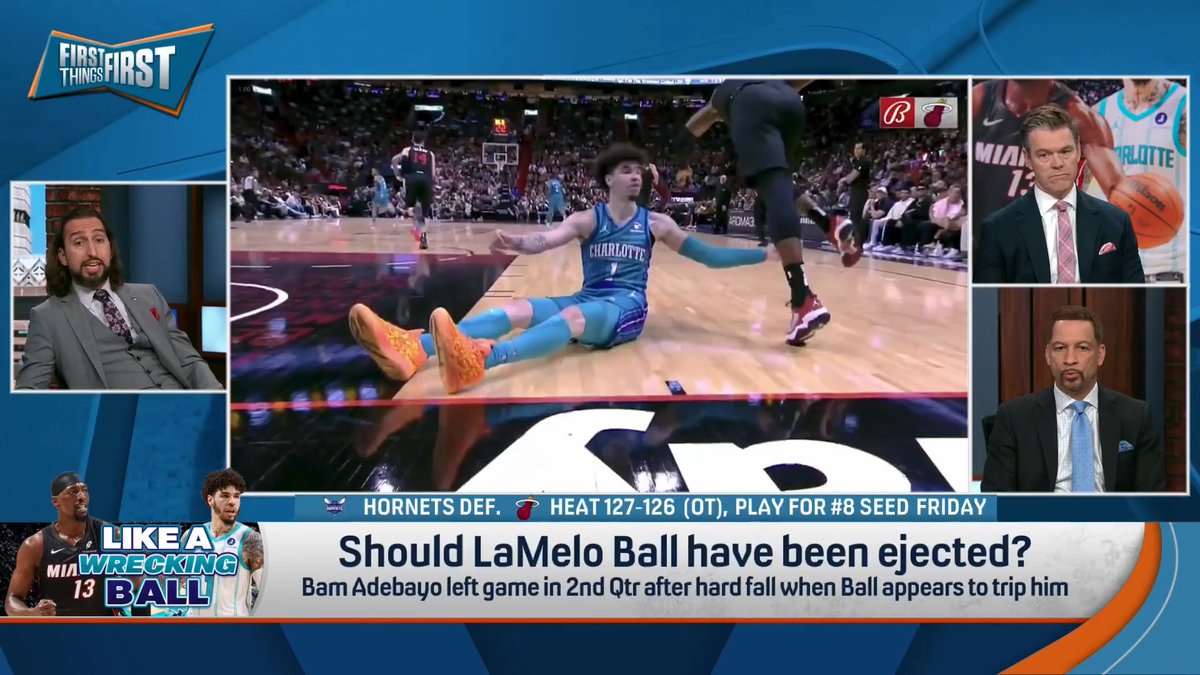 “General disregard for the safety of others around him in all walks of life is not what a $200M face of the franchise guy [does]…It’s not that he’s a kid. He’s been in the league the whole decade.” nick wright weighs in on the play involving LaMelo Ball and Bam Adebayo: