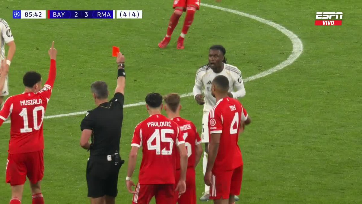 "Camavinga": Porque fue expulsado en el partido de Real Madrid contra Bayern Munich