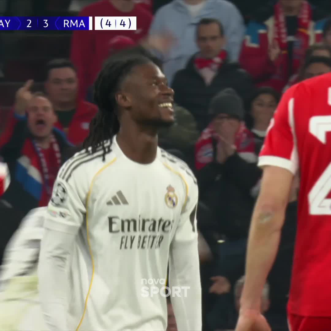 Eduardo Camavinga zápas s Bayernem po dvou žlutých nedohraje! Názory? 😲🟥 #NovaSport | #UCL