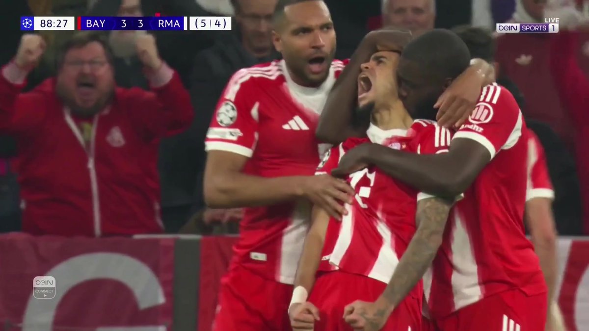 لويس دياز يدرك التعادل لبايرن ميونيخ من تسديدة متقنة ⚽️ #دوري_أبطال_أوروبا