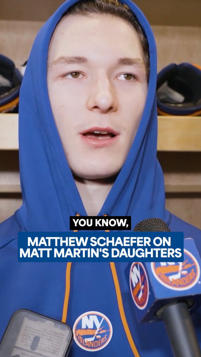 "The only people that really boss me around are those two girls... They kind of own me in a way." Matthew Schaefer has built a special bond with Matt Martin's daughters this season. ❤️ (🎥: New York Islanders)