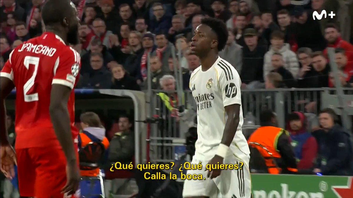 "¿Qué quieres? Calla la boca". 🤬🇧🇷 El enfado de Vinicius con Bellingham.