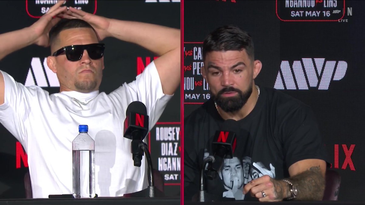 Mike Perry on Nate Diaz: “I’m gonna be all over this motherfucker like white on rice.” 😮‍💨 RONDA ROUSEY vs. GINA CARANO Saturday May 16 LIVE only on Netflix #RouseyCarano