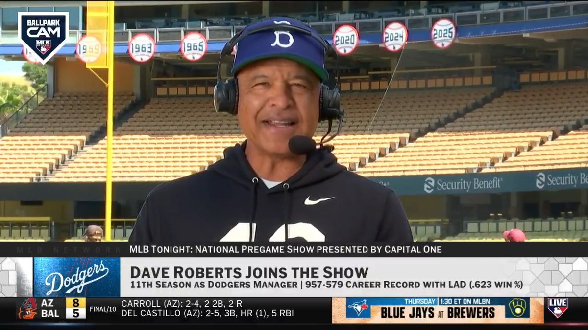 "Gratitude, perseverance, toughness..." Dave Roberts joins #MLBTonight to talk about what Jackie Robinson Day means to him.
