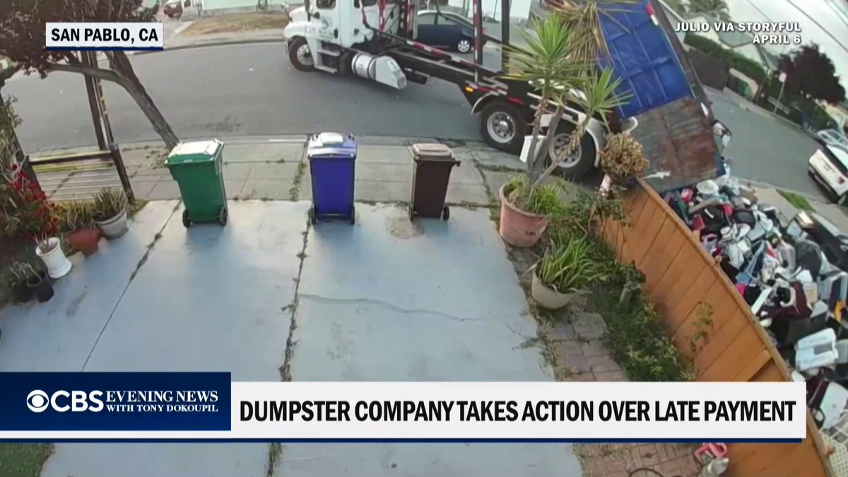 A garbage truck driver in California was caught on camera dumping a load of trash onto the front lawn of a client who didn’t pay for his services.