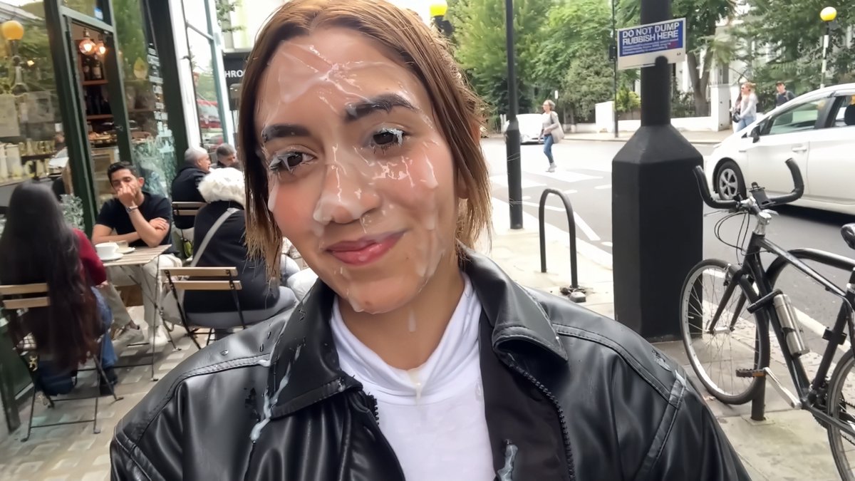 Cumslut gets three massive cum facials and walks around London covered with lots of British sperm #cumfacial #cumwalk