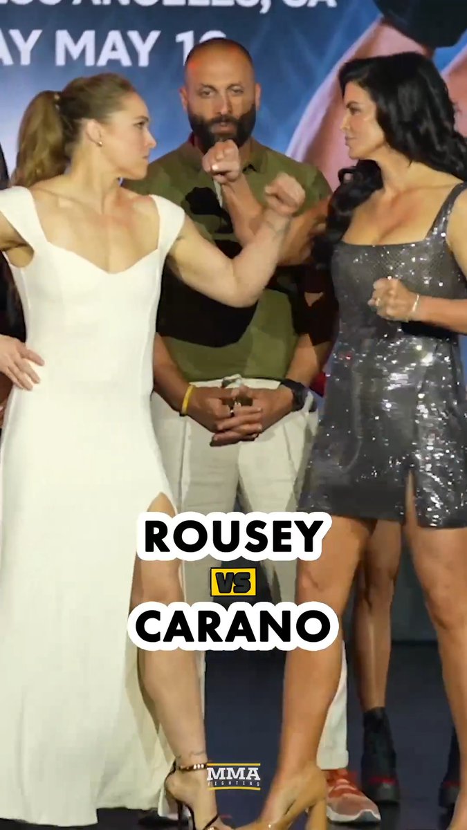 Ronda Rousey and Gina Carano get face-to-face at the #RouseyCarano press conference in New York.