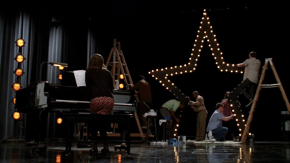 Jonathan Groff and Lea Michele performing "Rolling in The Deep". in "Glee" (2009-2015)
