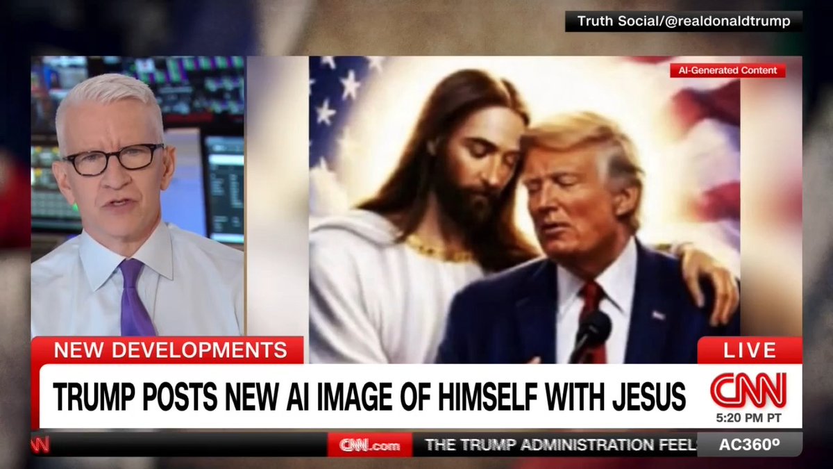 As Trump's feud with Pope Leo continues, the president posts a new AI-generated Jesus image.